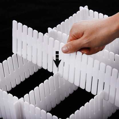 Foraineam 48Pcs Drawer Dividers, Adjustable DIY Grid Divider White Storage Organizer Separator, Socks Underwear Scarves Makeup Drawer Organizer Divider for Dresser Bedroom Office Kitchen Storage