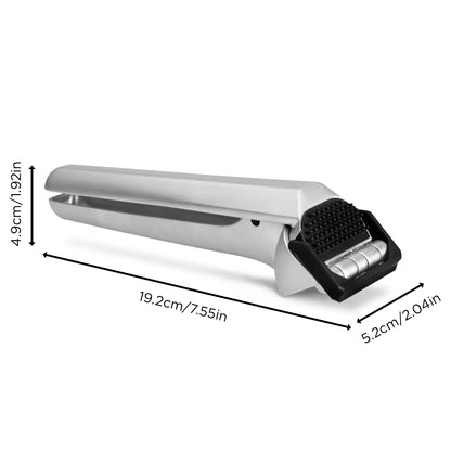 Dreamfarm Garject 2-In-1 Garlic Peeler, Garlic Press & Mincer with Garlic Peel Ejector, Chrome-Plated Zinc - Black