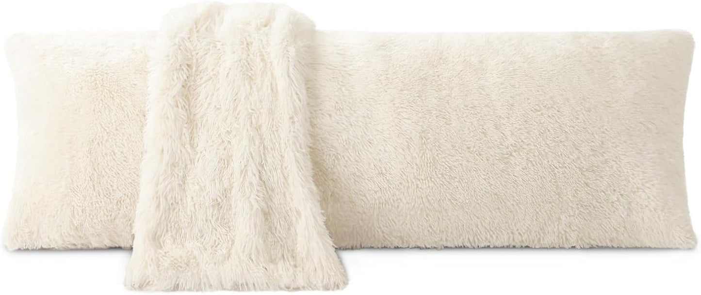 20 54 ZonLi Fuzzy Body Pillow Cover, x Pillowcase, Faux Fur Long Pillow Cover with Zipper, Fluffy Soft Plush Decorative