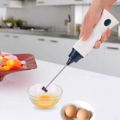 Rechargeable Eggbeater Handheld Stainless Milk Frother, Foamer Blender Coffee Mixer with Charging Cable