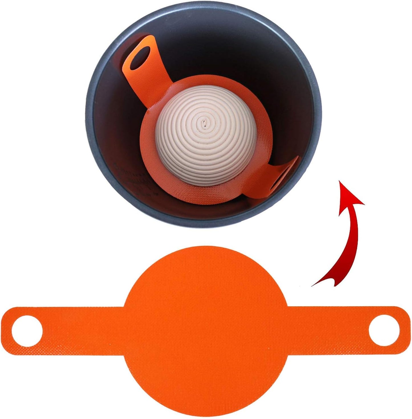 Silicone Baking Mat for Dutch Oven, Reusable Dough Drop Baking Mat with Long Handles, 20x8.3 Inch Oven Accessory