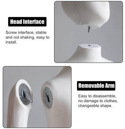 Adjustable Soft Full Body Mannequin for Kids Ages 1-14, Ideal for Boutique & Retail, Styrofoam Dress Form Dummy in White, Perfect for Displaying Children's Clothing(White 3 Years Old)