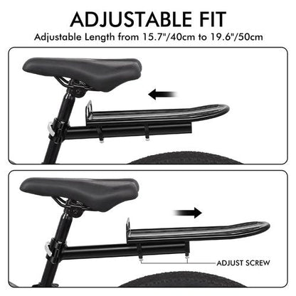 Bike Rear Rack, Adjustable Bike Cargo Rack with Quick Release Clamp Includes Tie Straps
