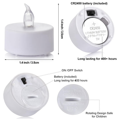 Hanzim Tea Light Candles with Remote Control,Flickering Flameless LED Candle,Long Lasting 400+Hours,Battery Operated with Timer for Home Decoration Seasonal &Festival Celebration WarmWhite (24pcs)