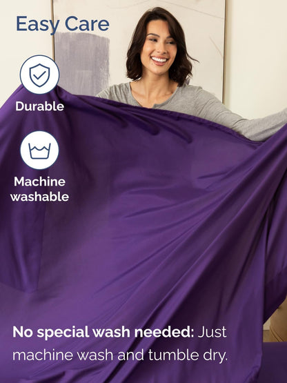 Skiennix Extra Deep King Sheet Set - 6 Piece Cooling Bedding - Soft, Wrinkle-Free, Purple