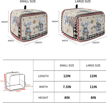 Kitchen Chef Gnomes Toaster Cover 4 Slice, Large Retro Kitchen Appliance Covers with Loop