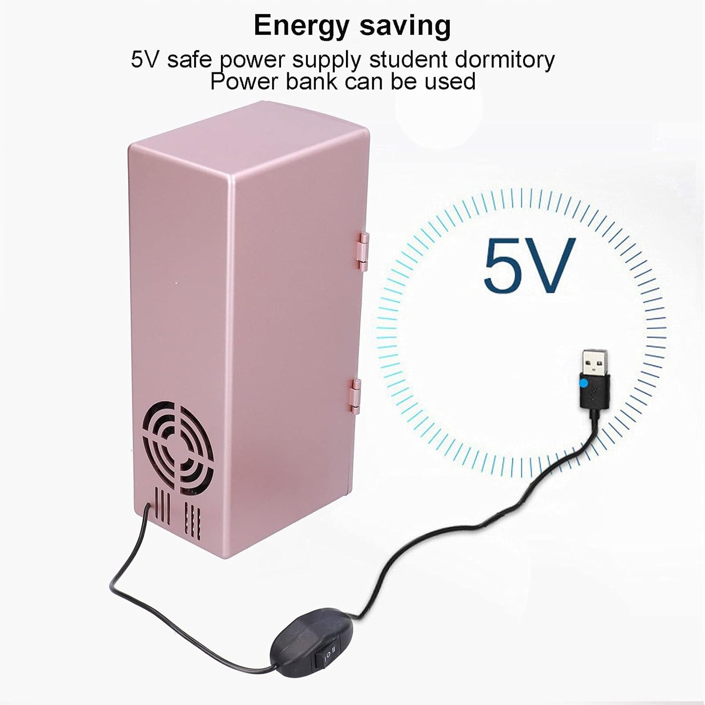 Mini Refrigerator - Portable Mini Fridge with 1.2m USB Cable, Compact for Home, Office, Car