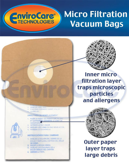 Envirocare Premium Replacement Multi-layer Micro Filtration Vacuum Bags Made to fit Eureka Style MM Eureka Mighty Mite 3670 and 3680 Series Canisters 18 pack