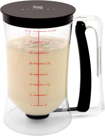 Pancake Batter Dispenser Baking Tool for Cupcakes, Crepes, Waffles, Muffins, Funnel Cake, Griddle Breakfast Accessory
