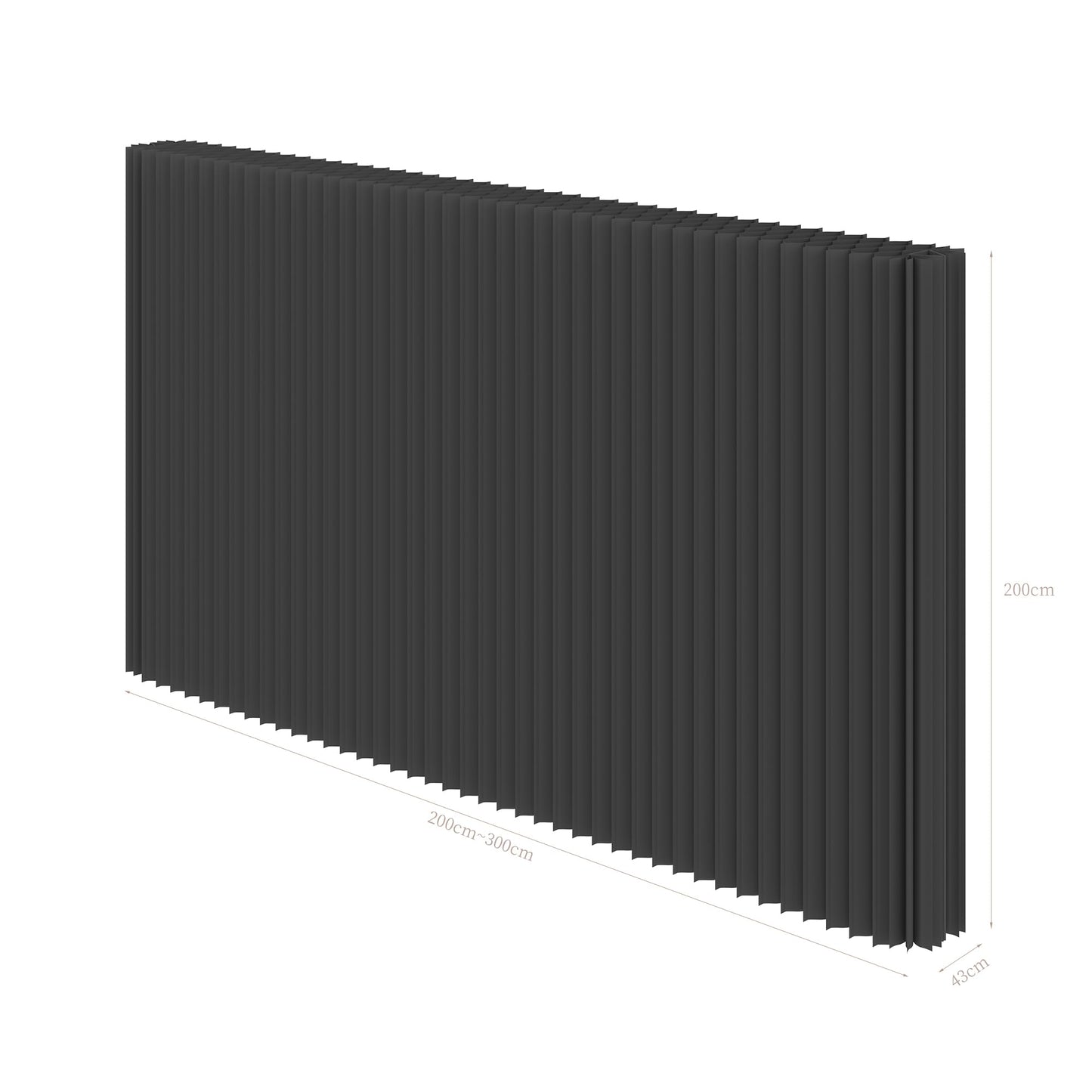 Paper Room Divider – Folding Privacy Screen & Portable Partition, Indoor Freestanding Wall for Home, Office, Clothing Store & Business Use(Black)