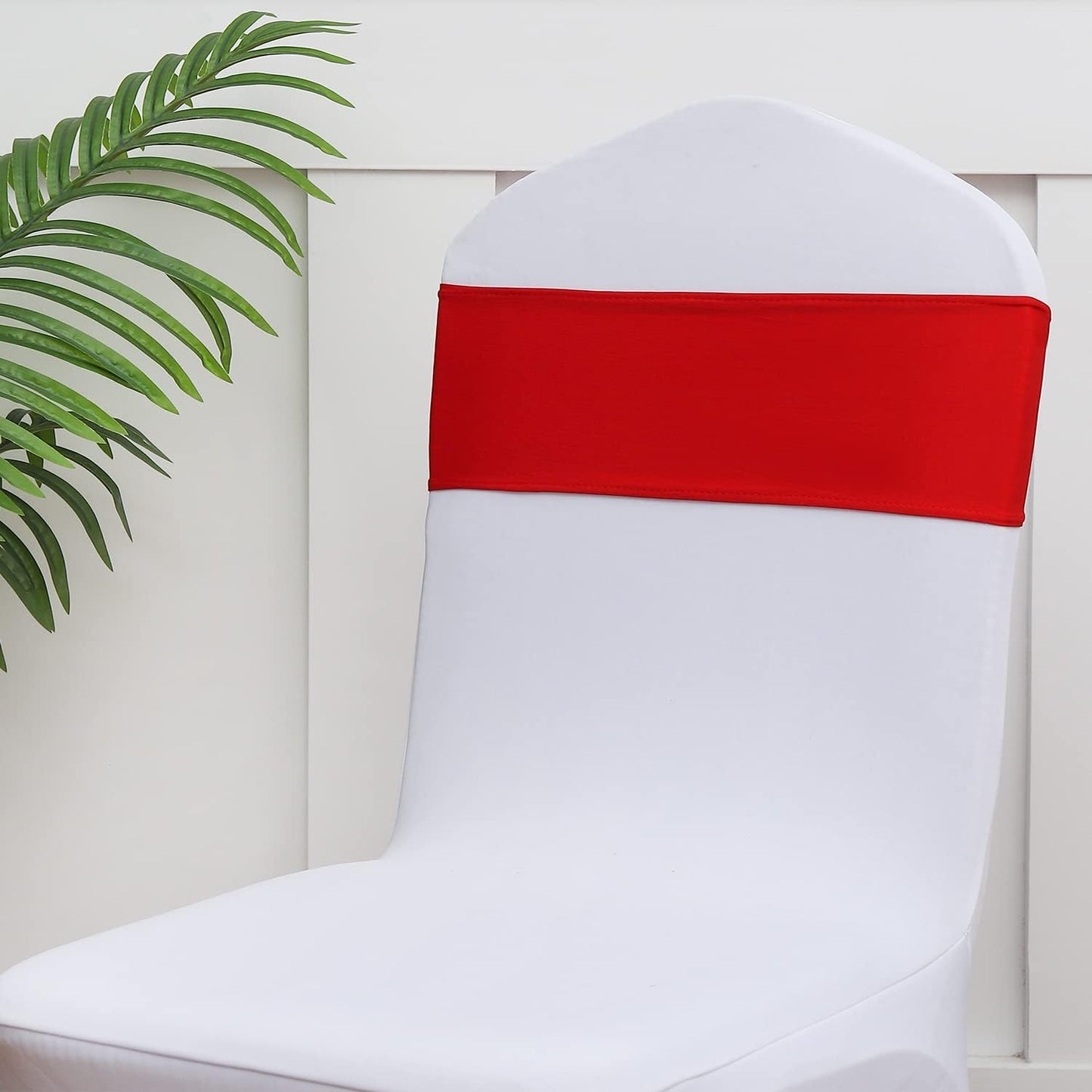 Spandex Red Chair Sashes by [Brand Name] - 50 Pack Elegant Chair Bands for Wedding & Party Decor