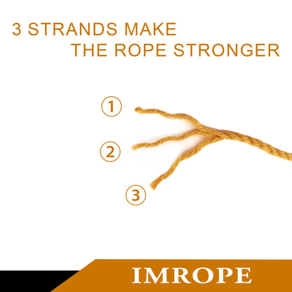 IMROPE 3mm x 1000 Feet Orange Jute Rope, Twine for Gardening Tomato Climbing Plant Tie Floristry Crafts Gift Wrapping Packing Decor