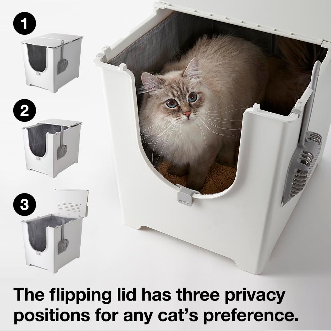 modko Flip Litter Box, White