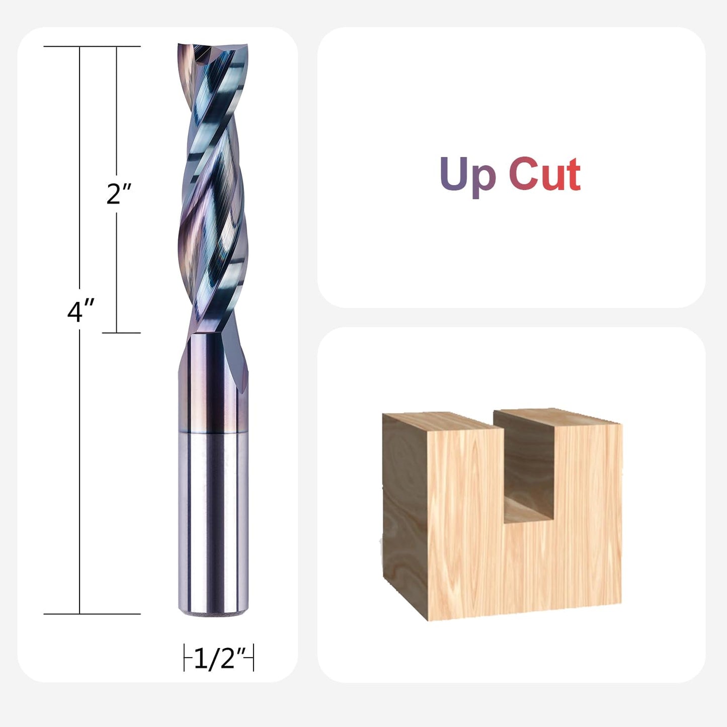 SpeTool Spiral Upcut Router Bit 1/2 Inch Shank with Extra Long Life Coating with SpeTool Brass Router Template Bushing Guide Set