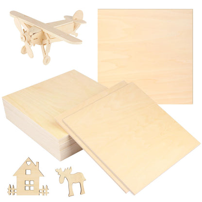 20 PCS 8 Inch Square Basswood Board, Thickness 6 mm, Basswood Sheets, balsa Wood Sheet,Plywood Sheets for Laser, CNC Cutting, Wood Burning, Drawing Painting, Wood Engraving,by GNIEMCKIN