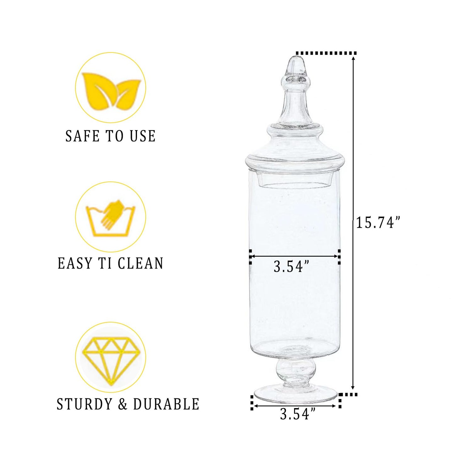 Apothecary Jars Glass Decorative Candy Jars,Candy Buffet Display, Elegant Storage Jar, Decorative Wedding Candy Organizer Canisters with Lids