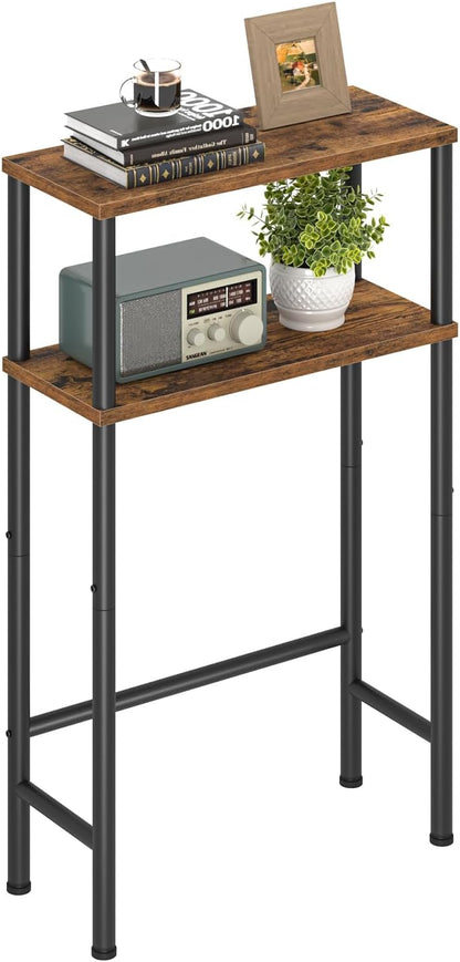 15.7" 2-Tier Asgolion Narrow Console Table, Small Entryway Table, Sofa Table with Storage, Skinny Console Tables