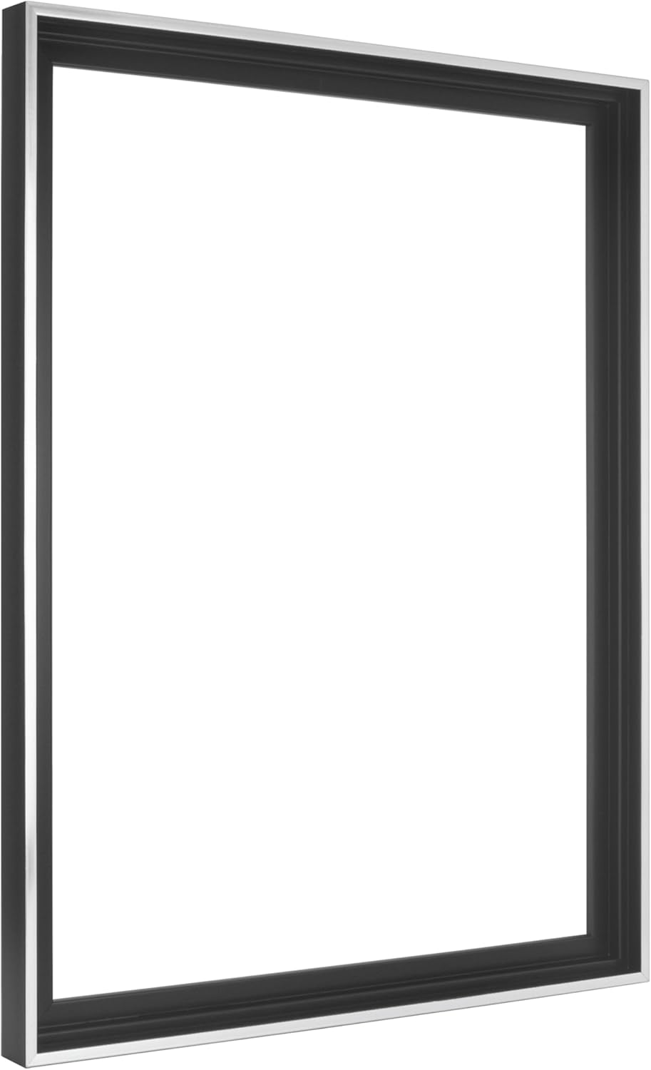 MCS Floating Canvas Frame, Art Frames for Canvas Paintings with Adhesive Fasteners, 18 x 24 Inch Black and Silver Finish