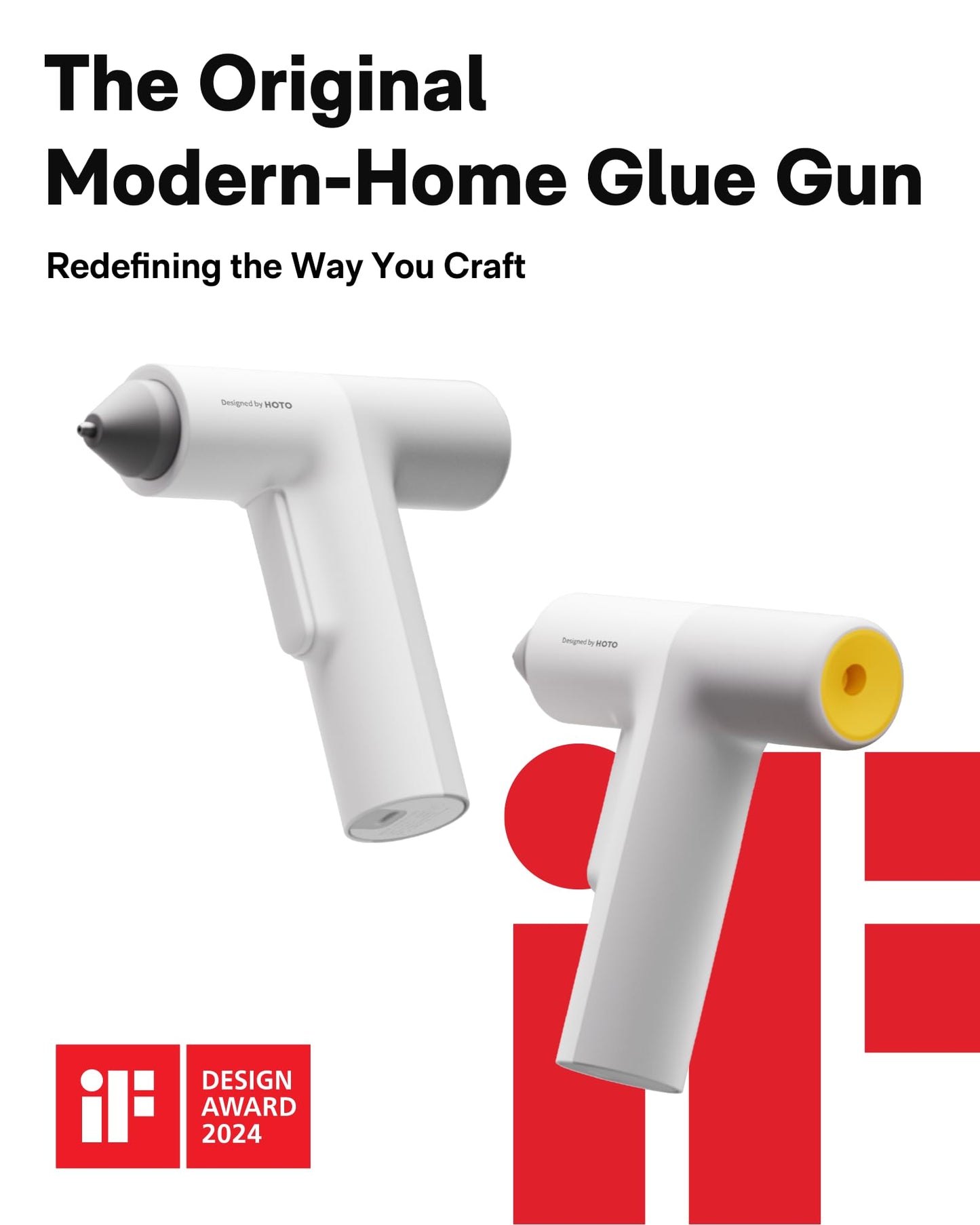 HOTO Cordless Auto Dispensing Glue Gun, Easyflow Hot Glue Gun with 40 Glue Sticks, 30s Fast Heating, 3000mAh USB-C Rechargeable, Anti-Scald & Anti-Drip, Ideal for DIY Crafts, Home Repairs & Decoration