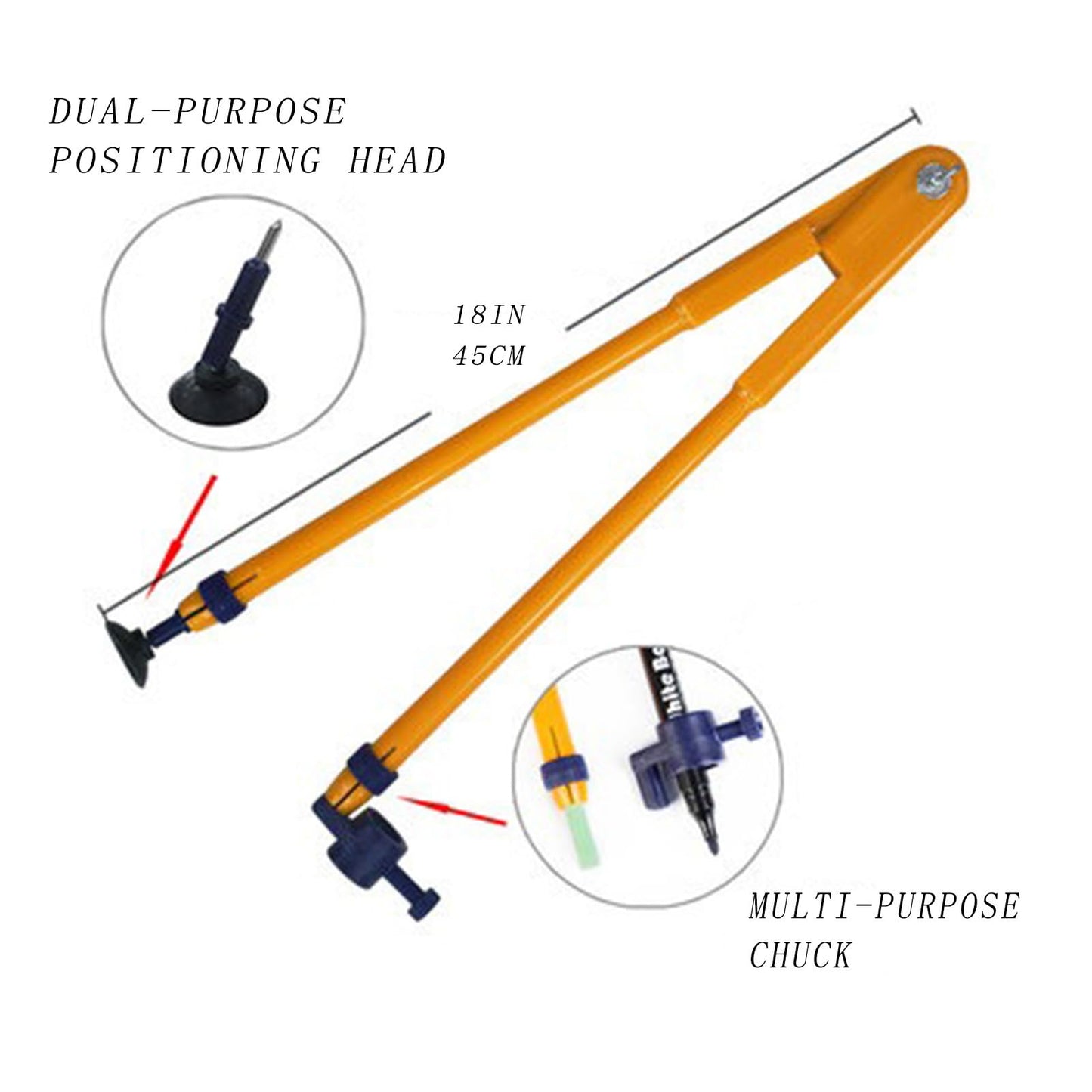 Magnetic Geometry Set on Whiteboard Math Classroom Large Protractor Triangle Ruler Plate Set Compass Drawing Tools for Teacher (5 Pieces)