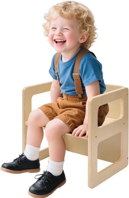 1-3, FUNLIO Height Adjustable Montessori Weaning Chair for Age Quality Solid Wooden Chair