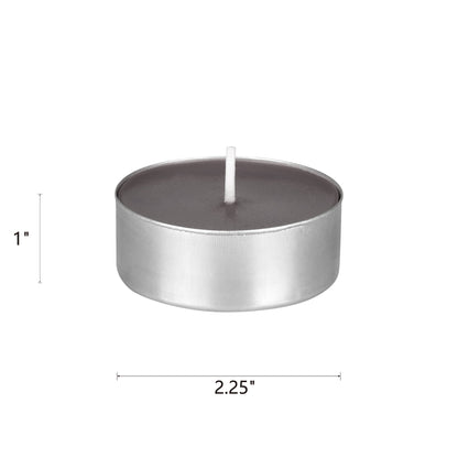 Mega Candles 4 pcs Unscented Oversize Dary Gray Tea Lights Candles, Pressed Wax Candle 12 Hour Burn Time, Home Décor, Wedding Receptions, Occasions, Events, Meditations, Tranquility, Spa