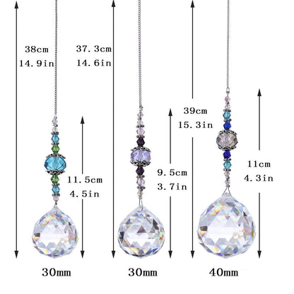 H&D HYALINE & DORA Clear Crystal Prism Ball Rainbow Maker Window Prisms Suncatcher,Pack of 3