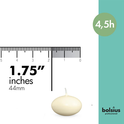 Bolsius Unscented 1.75" Floating Candles – Set of 60 Ivory Floating Candles – Cute and Elegant Burning Candles – Candles with Nice and Smooth Flame – Party Accessories