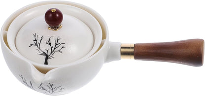 HEMOTON Tea Maker - Ceramic Side Handle Jug for Turkish Household Tool Set, Mini Insulated Tea Kettle
