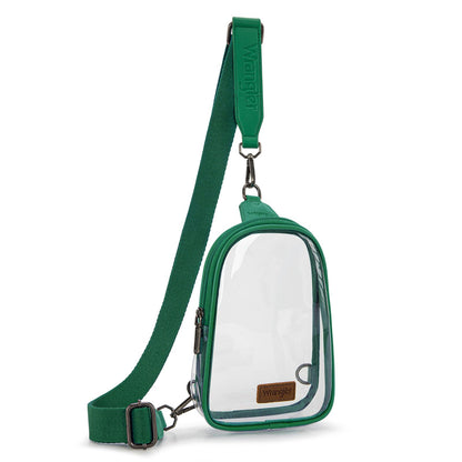 Wrangler Crossbody Clear Sling Bags for Women Stadium Approved Cross Body Purse for Sports Events Concerts