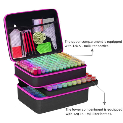 GZWENHAN 246 Slots Diamond Painting Storage Container, Diamond Painting Accessory kit, Diamond Art Accessories and Jewelry Craftsmanship Beads Storage Box, (Rose red)