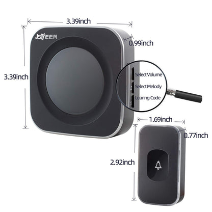 Wireless Doorbells for Home Hearing Impaired Doorbell 2 Buttons & 3 Receivers Flashing Light Wireless Doorbell for Office Classroom Bedroom 1200Ft 36 Ringtones 4 Volume JSIEEM(White)