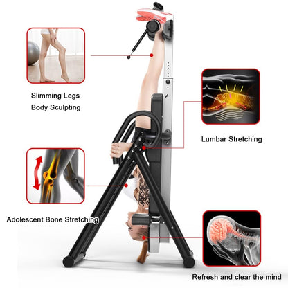 MAgiLL Foldable Inversion Table, Deluxe Heavy Duty Therapeutic Inversion Table 330LBS Weight Capacity Inverted Table Relieve Back Pain