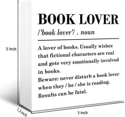 corner wind Book Lover Sign, Book Lover Definition Wood Sign, Rustic Box Sign Decor Tabletop, Book Worm Decor, Home