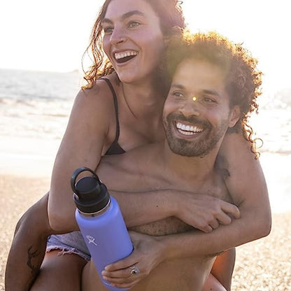 Hydro Flask Water Bottle - Insulated Stainless Steel - Wide Mouth Chug Lid, Non Spill, Leakproof in 32 Oz Cascade Blue