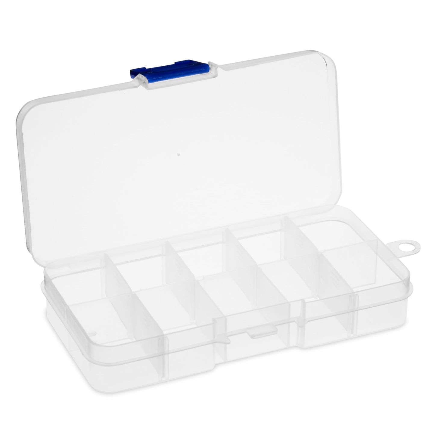 Juvale 12-Pack Mini Tackle Box Organizer - Clear Plastic, 5 x 2.6 x 0.8 In - Customizable Dividers for Screw & Bead Storage - Craft & Earring Storage Containers