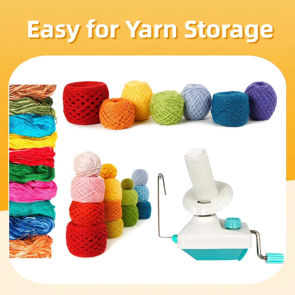 Yarn Ball Winder, Convenient Yarn Winder for Yarn,Yarn Swift and Ball Winder Combo with Easy Installation for Yarn Storage + 53 Pieces Stitch Knitting Needles + 1 Pieces Scissors