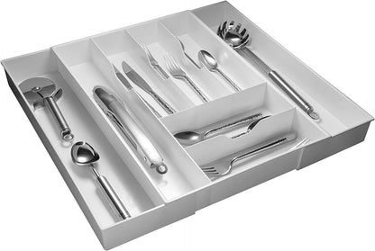 Dial Industries Expand-A-Drawer Silverware Organizer Tray - Extra Wide Cutlery and Utensil Drawer Organizer