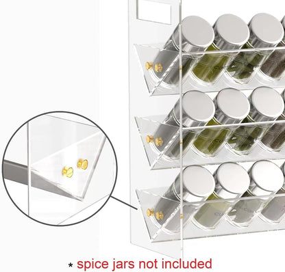 WUIVIUT Spice Rack Organizer for Cabinet, Kitchen Countertop Shelf Organizer for Spice Jars with Clear Acrylic