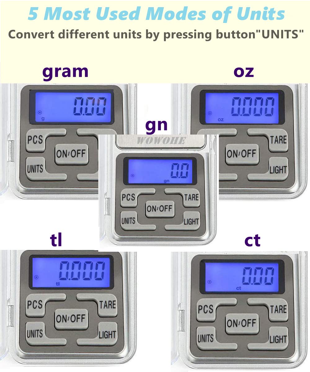 Portable Food Travel Scale Digital Kitchen Scale 500g Capacity High Precision Miniature Measuring Scale