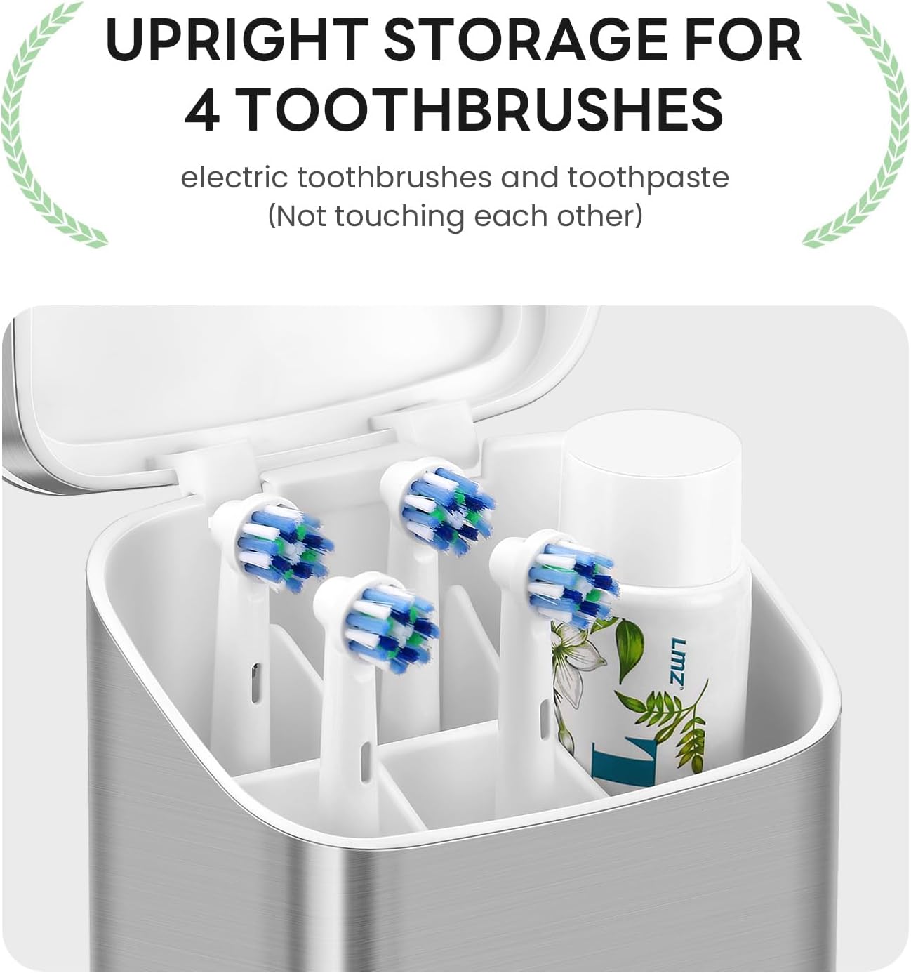 9 inches, 5 GFWARE Toothbrush Holders with Cover - Electric Toothbrush Length Less Than Slots Tooth Brush Holder