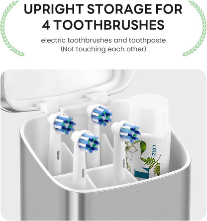 9 inches, 5 GFWARE Toothbrush Holders with Cover - Electric Toothbrush Length Less Than Slots Tooth Brush Holder