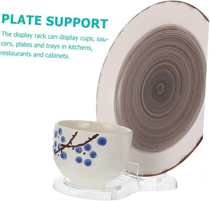 Alipis 2pcs Acrylic Plate Display Stand, China Dish Shape