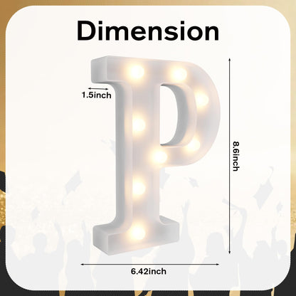 CDIXlmuz Prom LED Marquee Sign Light Up Letters, LED Prom Sign Marquee Letters Lights, White Letter Lights for Graduation Decorations, Class of 2026 Light Up for High School College Graduation Party
