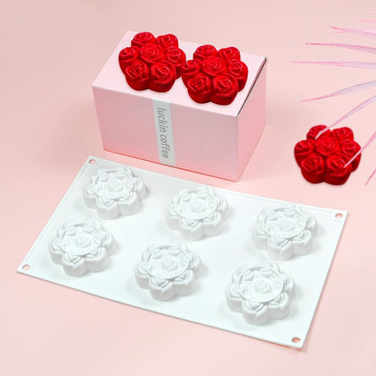 mostsom 3D Hamster Shape Silicone Mold Cake Baking Molds for Dessert Cake Mousse Heart Shape Molds for Making Handmade Soap Making Chocolate Mould (C_ Flower Rose)