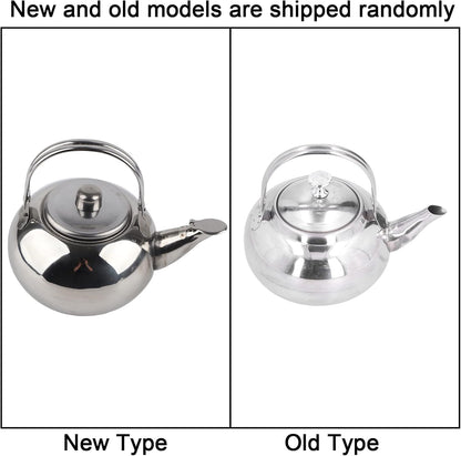 Stainless Steel Teapot, 5.5inch Coffee Pot with Tea Strainer for Home Restaurant