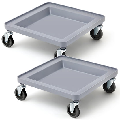Aurelema 21 x 21 x 3 Inches Dolly for Dish and Glass Rack with 4 Wheels Dolly Dishwashing Rack Cart 250 Lbs Load Capacity for Kitchen Dining Room Floor Storage Room Restaurants,Gray (2 Pcs)