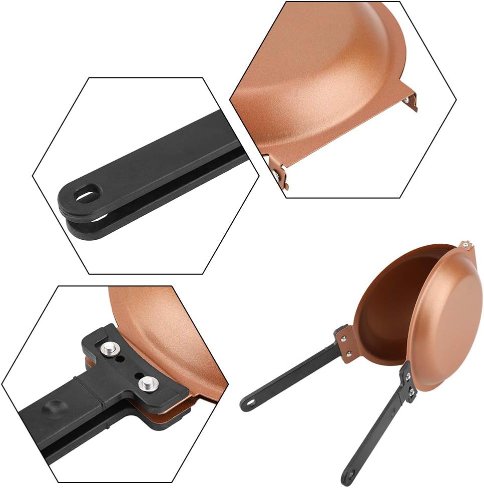Iron Double Side Egg Frying Pan, Nonstick Skillet for Breakfast Cooking, Suitable for Gas Stove