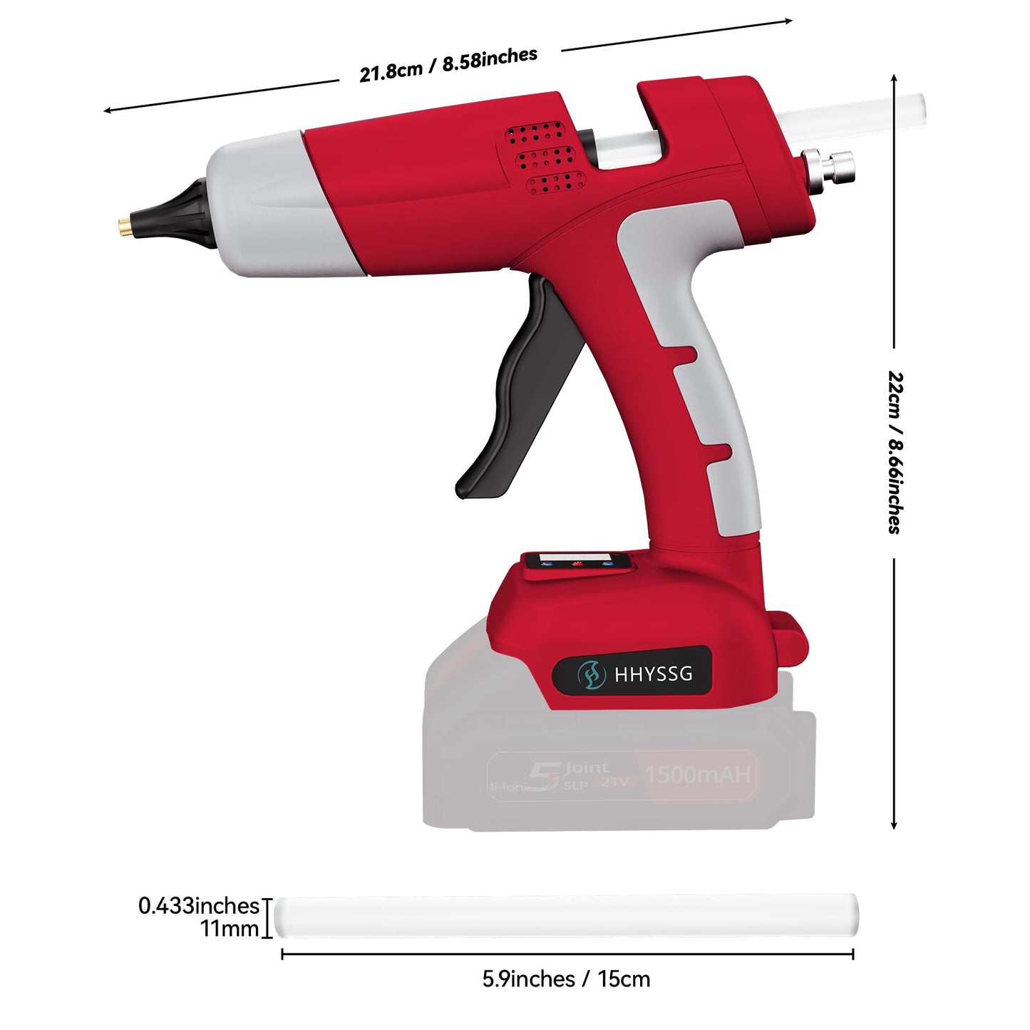 Upgraded 100W Cordless Hot Glue Gun Compatible with Milwaukee 18V Battery, Digital Temperature Adjustable, 30 Premium Sticks, Fast Preheat for DIY Crafts Home Repair Industrial Projects (Tool Only)