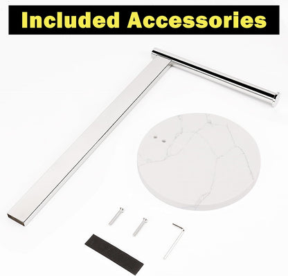 SUS304 Stainless Steel L-Shaped Hand Towel Holder, Thickened Bathroom Towel Rack for Countertop Vanity (Chrome)